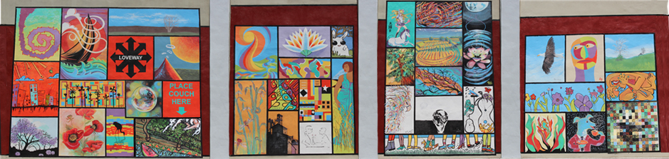 Image of multiple murals in Bloomington